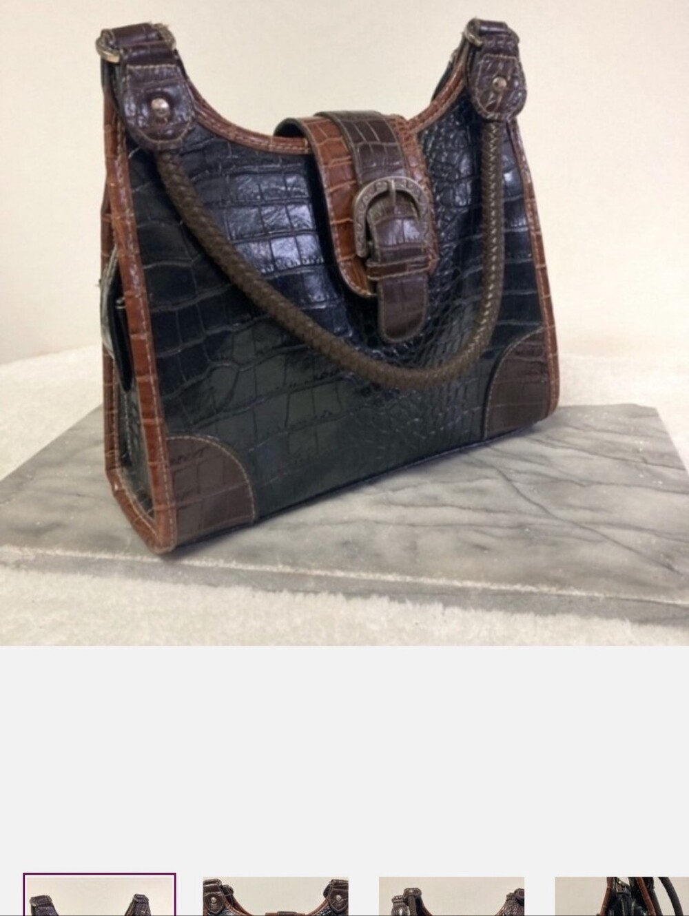Vintage Western Handbag Faux Leather Brown Stampede Wear